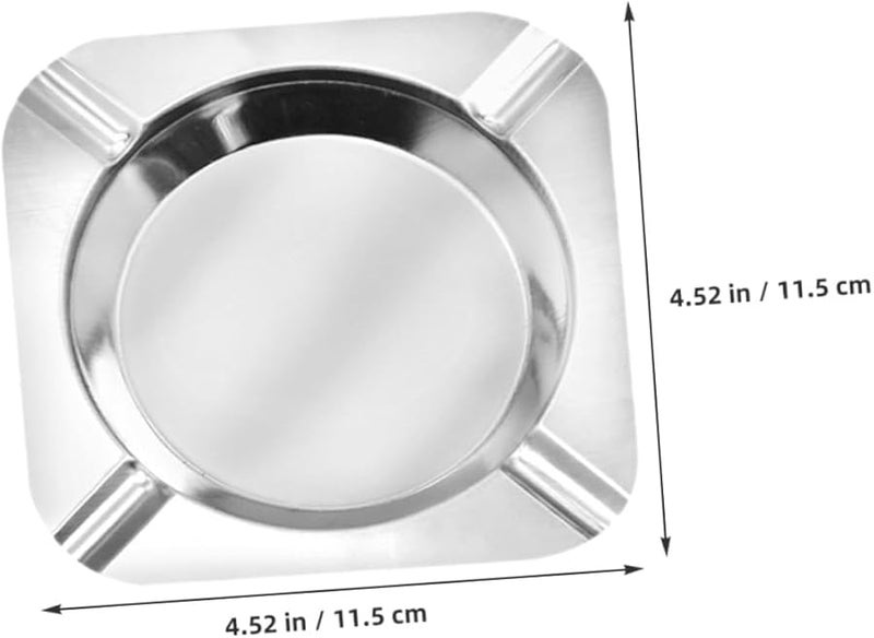 حامل سجائر مربع من الفولاذ المقاوم للصدأ 12 قطعة للاستخدام الداخلي والخارجي حديث غير قابل للانقلاب - Image 2